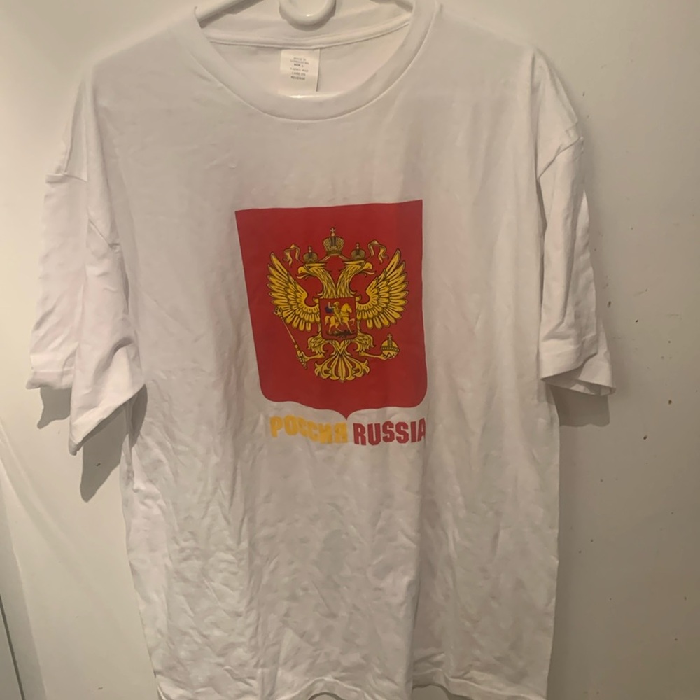 Brand New Authentic 100% Cotton Russia Tshirt SZ Large Made in Uzbekistan